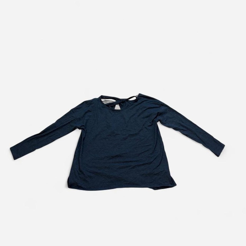 Lululemon Gray Strappy Back Long Sleeve Top Womens Size 8